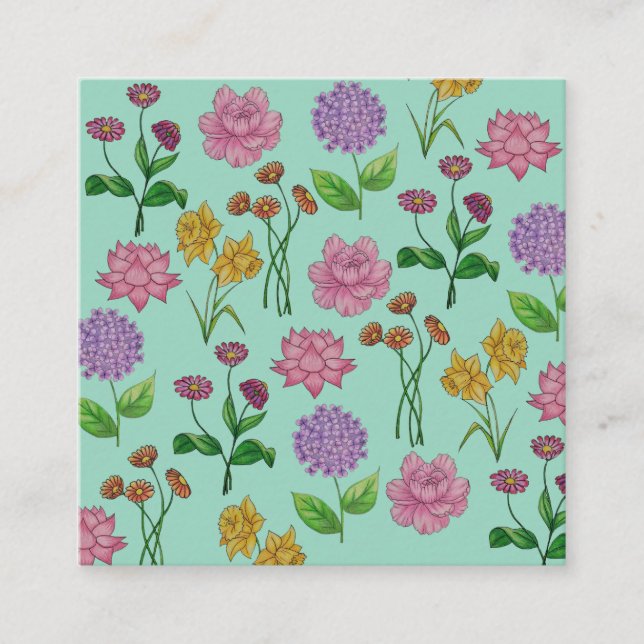 Färgglada blommor tilläggskort (Framsida)