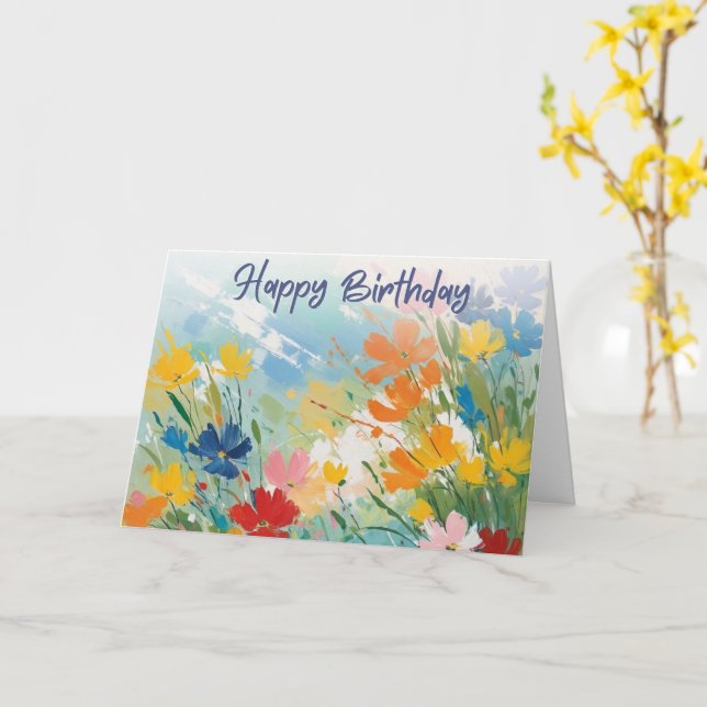 Färgglada blommor vacker blomster födelsedagsgratu kort (Gul blomma)