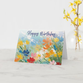 Färgglada blommor vacker blomster födelsedagsgratu kort