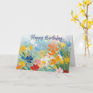 Färgglada blommor vacker blomster födelsedagsgratu kort