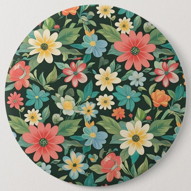 Färgglada blommor/vår knapp (Framsida)