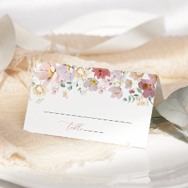 Färgglada blommor, vilda blommor, Boho, Bröllop Placeringskort