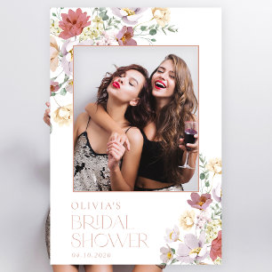 Färgglada blommor, vilda blommor, Boho, Bröllopsdu Poster