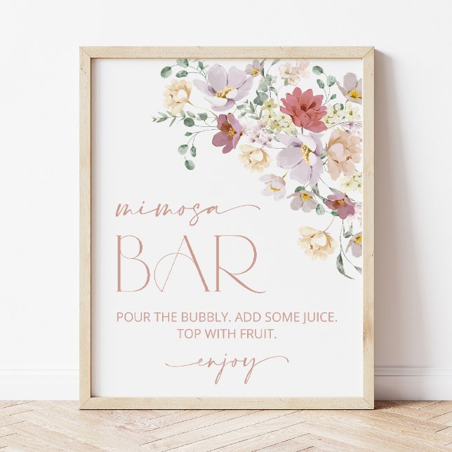 Färgglada blommor, vilda blommor, Boho, Mimosa Bar Poster (Skapare uppladdad)