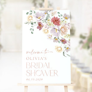 Färgglada blommor, vilda blommor, bröllopsfirande poster