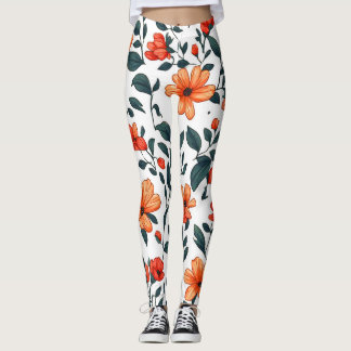 Färgglada blomster botaniska leggings