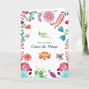 Färgglada blomstermönster Cinco de Mayo familjefot Helgkort
