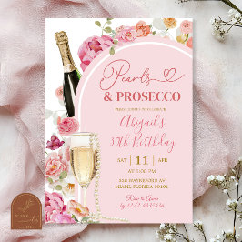 Färgglada blomstervåren Pärlor och Prosecco Födels Inbjudningar
