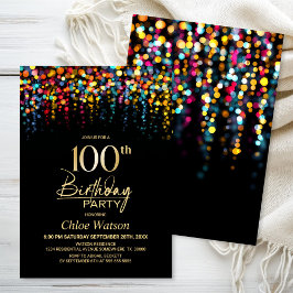Färgglada Bokeh Festsalonger 100-årsfirande Inbjudningar