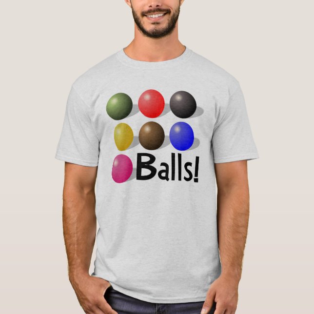 Färgglada bollar för bollar! t-shirt (Framsida)