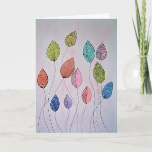 Färgglada botaniska blad kort