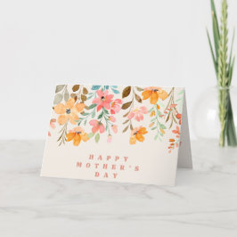 Färgglada Botaniska Blommor Mors Dag Helgkort