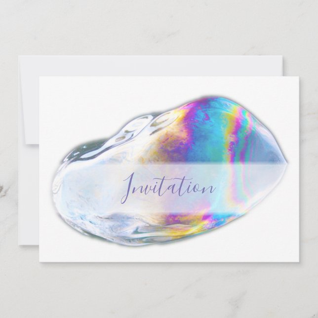 Färgglada bubblor födelsedagsfest inbjudan (Framsida)