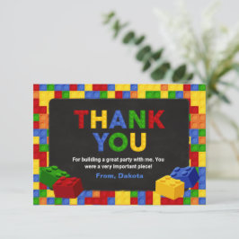 Färgglada byggklossar Födelsedags Pojke Tack Kort