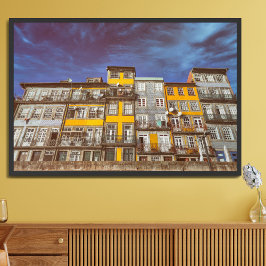 Färgglada byggnader i Ribeira-distriktet i Porto Poster