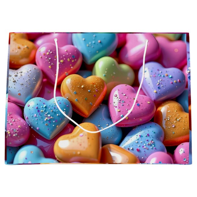Färgglada Candy Love Hearts (Framsidan)