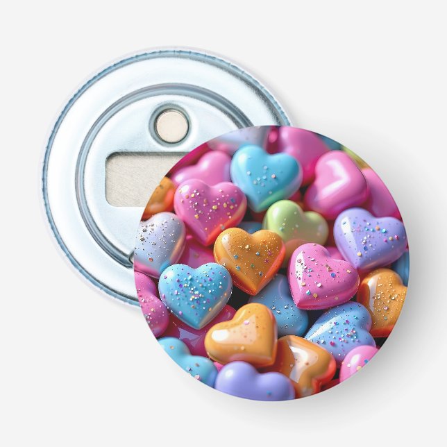 Färgglada Candy Love Hearts Flasköppnare (Framsidan)