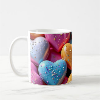 Färgglada Candy Love Hearts Kaffemugg