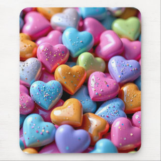 Färgglada Candy Love Hearts Musmatta