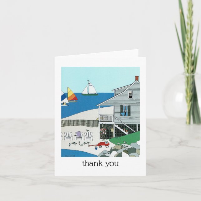 Färgglada Cape-stugga Notis Kort (Framsida)