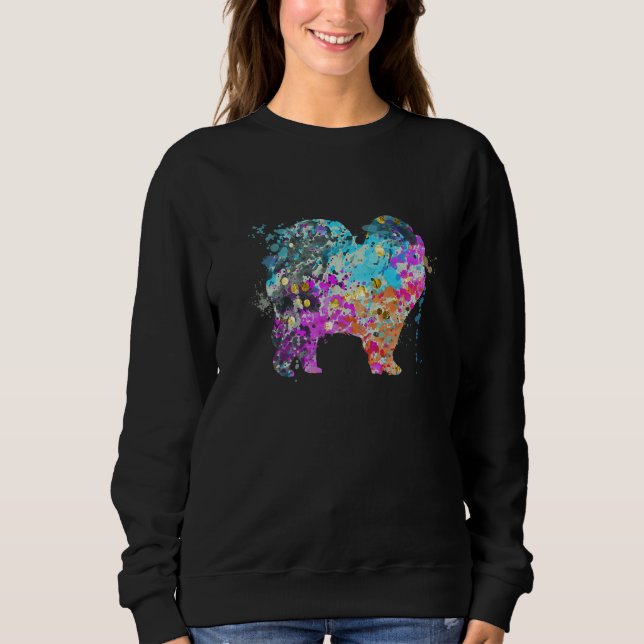 Färgglada Chow Chow  Hund Chow Chows T Shirt (Framsida)
