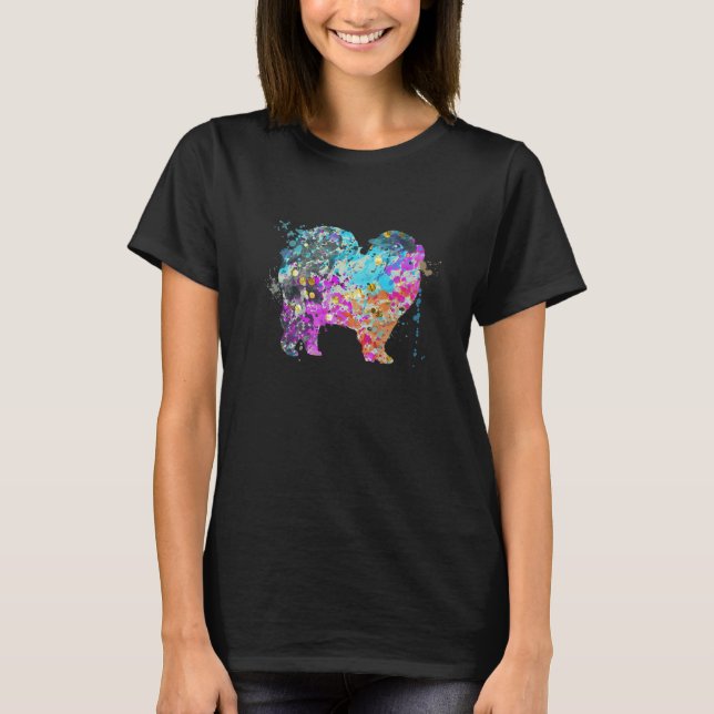 Färgglada Chow Chow  Hund Chow Chows T Shirt (Framsida)