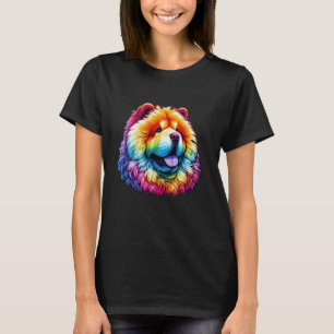 Färgglada Chow Chow Hundälskare Tryck Regnbågsfärg T Shirt