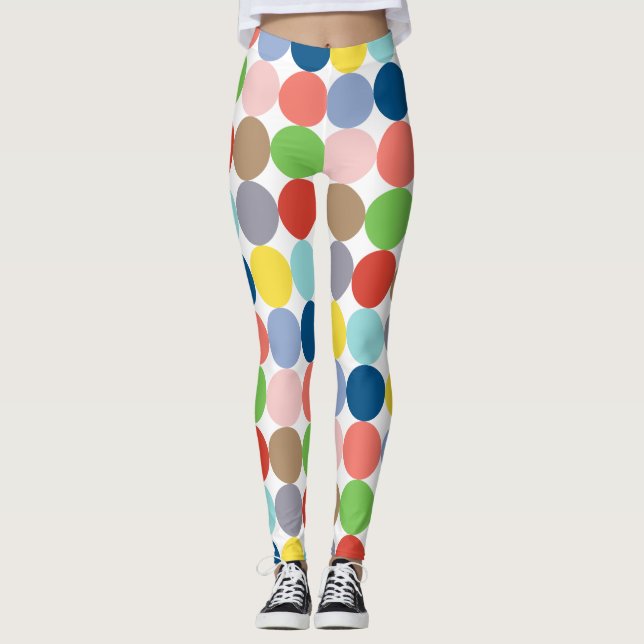 Färgglada cirklar av pastellfärg leggings (Framsida)