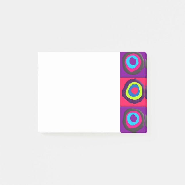 Färgglada cirklar mönster post-it block (Framsida)