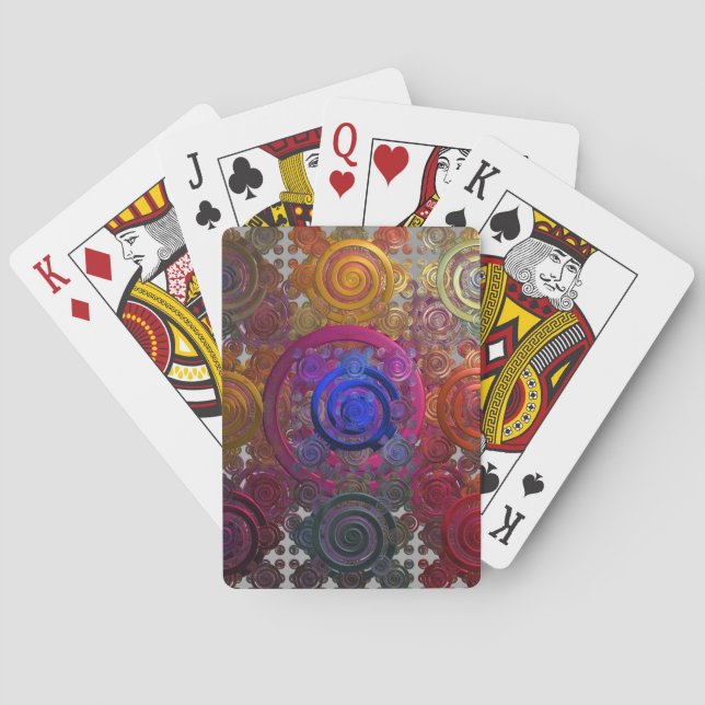 Färgglada Cirkulära Värmplattor Spelkort (Baksidan)