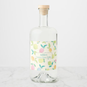 Färgglada citroner spritflaskor etikett