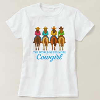 Färgglada Cowgirls Western Sällskapsdamfest T Shirt