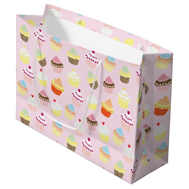 Färgglada Cupcakes Presentpåse (Framsidan Vinklad)