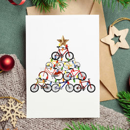 Färgglada cyklar julgran prydnadsgåvor kort