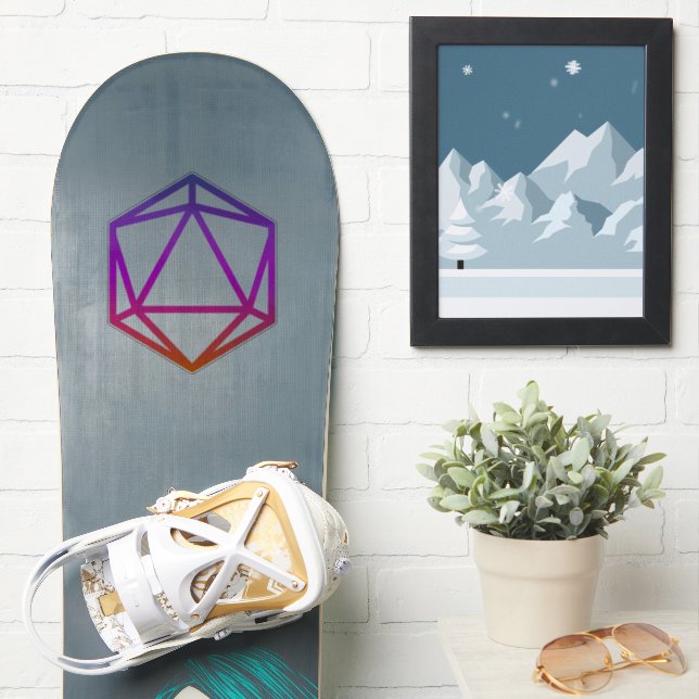 Färgglada D20 Tärningar Klistermärken (Snowboard)