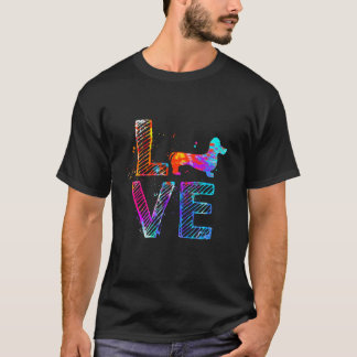 Färgglada Dachshund Hundmamma Present Dachshund T Shirt