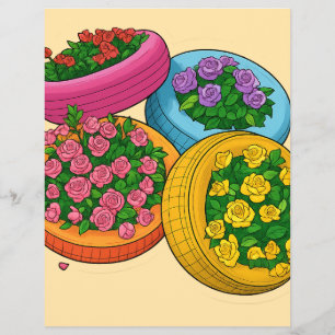Färgglada Däckplanterare – Ljus Blomsterträdgård Reklamblad