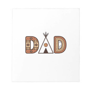 Färgglada Dad Teepee Bokstavsskjorta Design_1 Anteckningsblock