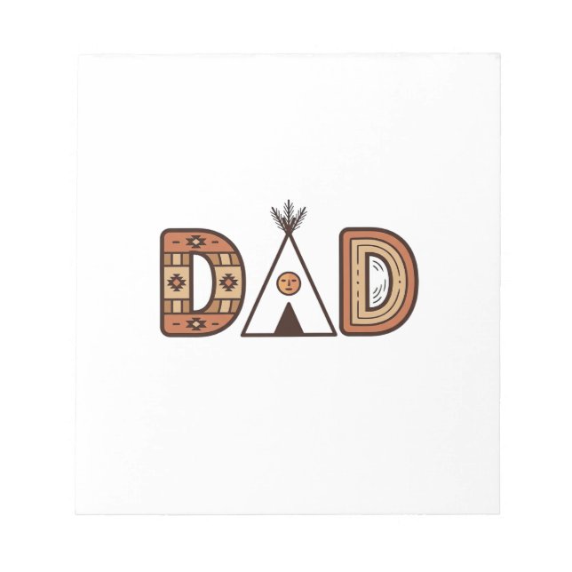Färgglada Dad Teepee Bokstavsskjorta Design_1 Anteckningsblock (Framsida)