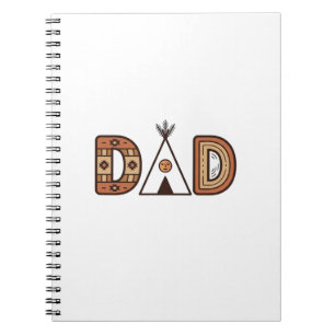 Färgglada Dad Teepee Bokstavsskjorta Design_1 Anteckningsbok