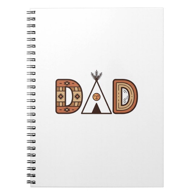 Färgglada Dad Teepee Bokstavsskjorta Design_1 Anteckningsbok (Framsidan)