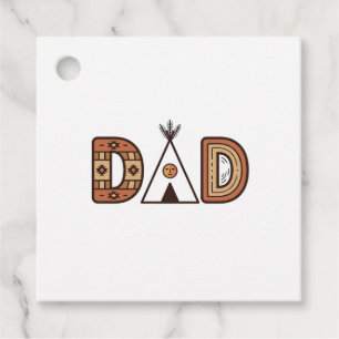 Färgglada Dad Teepee Bokstavsskjorta Design_1 Gåvor Etiketter