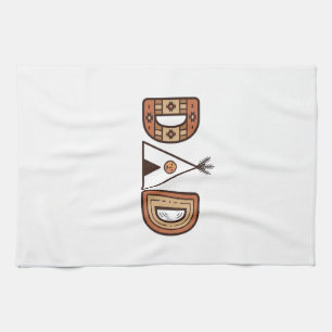 Färgglada Dad Teepee Bokstavsskjorta Design_1 Kökshandduk
