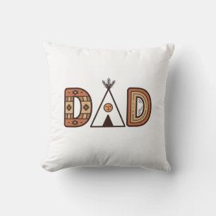 Färgglada Dad Teepee Bokstavsskjorta Design_1 Kudde