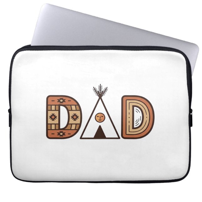 Färgglada Dad Teepee Bokstavsskjorta Design_1 Laptop Fodral (Framsidan)