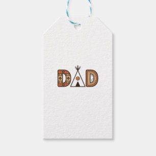Färgglada Dad Teepee Bokstavsskjorta Design_1 Presentetikett