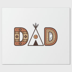 Färgglada Dad Teepee Bokstavsskjorta Design_1 Presentpapper