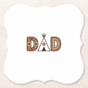 Färgglada Dad Teepee Bokstavsskjorta Design_1 Underlägg Papper