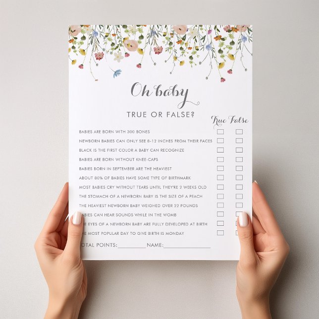 Färgglada Dainty Vilda Blommor Oh Baby Shower Game (Skapare uppladdad)