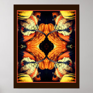 Färgglada dekorativa pumpor Abstrakt Poster